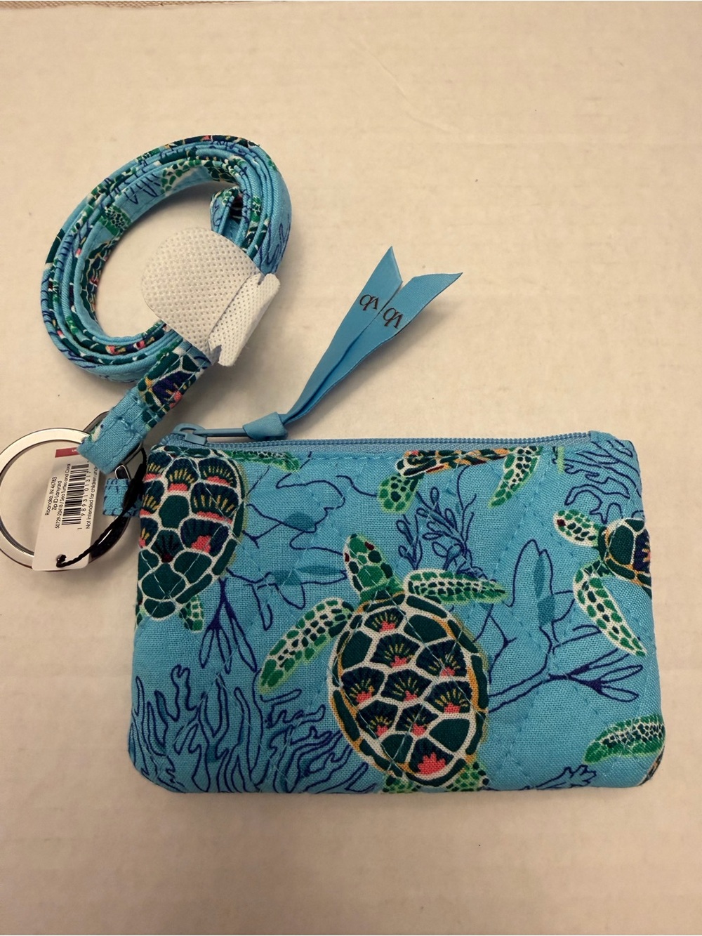 Vera Bradley Sea Turtles and Coral ~ Zip ID Case & Lanyard ~ NWT